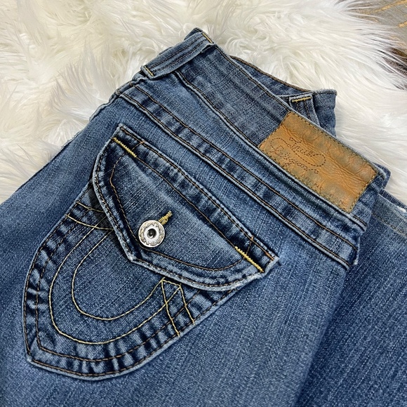Rare! EUC [True Religion] Vintage Low Rise + Flare Leg Blue Jeans | 29 Medium 8 - Picture 1 of 15